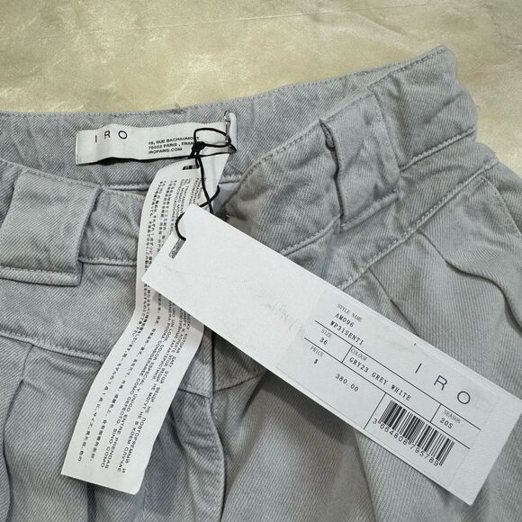 IRO PARIS FRANCE Pleated Senti Gray Denim Skirt 20s NWT 36 - Picture 12 of 13